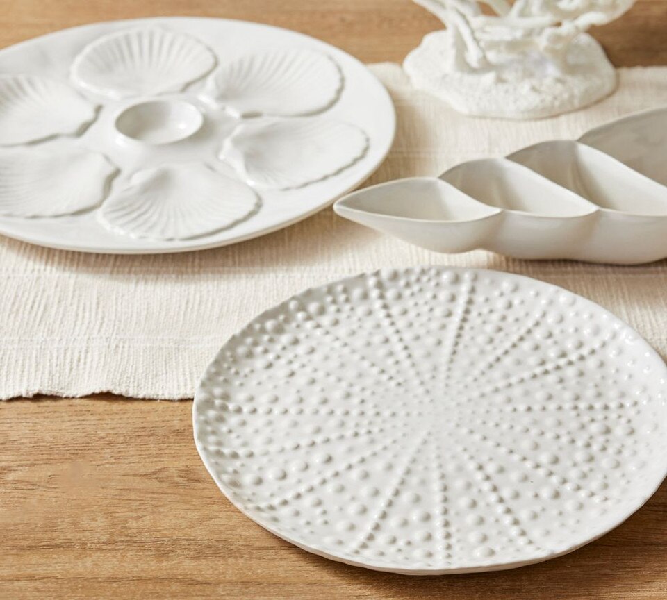 Divided Shell Stoneware MultiCondiment Server Pottery Barn Australia